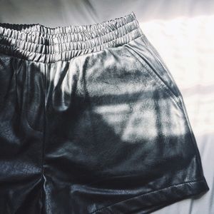 NASTY GAL pleather jogger shorts